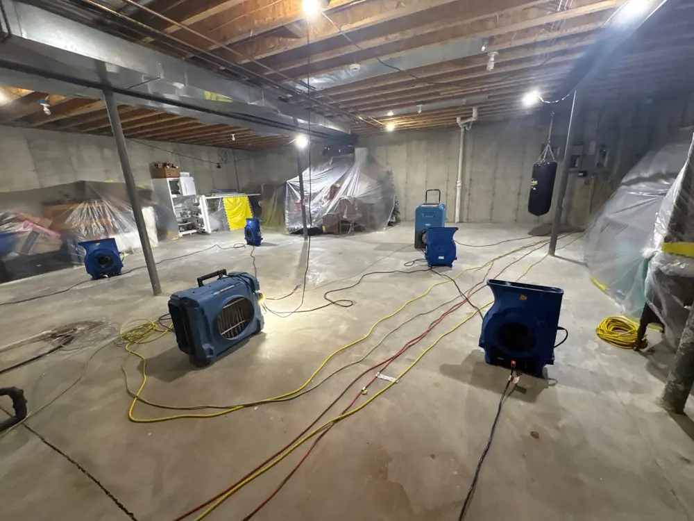 Water damage restoration crew working in Triana, AL